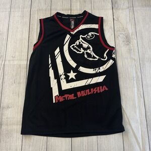VTG Y2K Metal Mulisha Black Skull Print Tank Top T Shirt Kid Size‎ Large